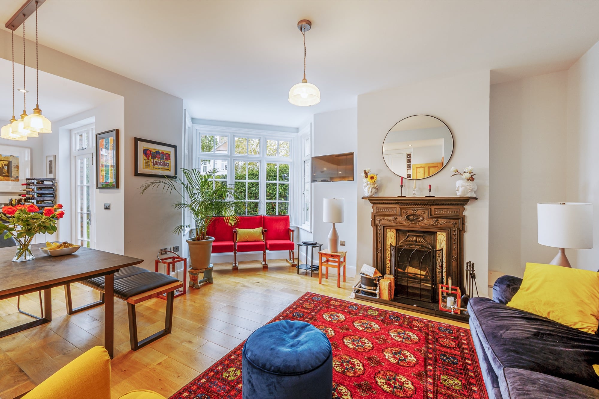 Reception room with fireplace
