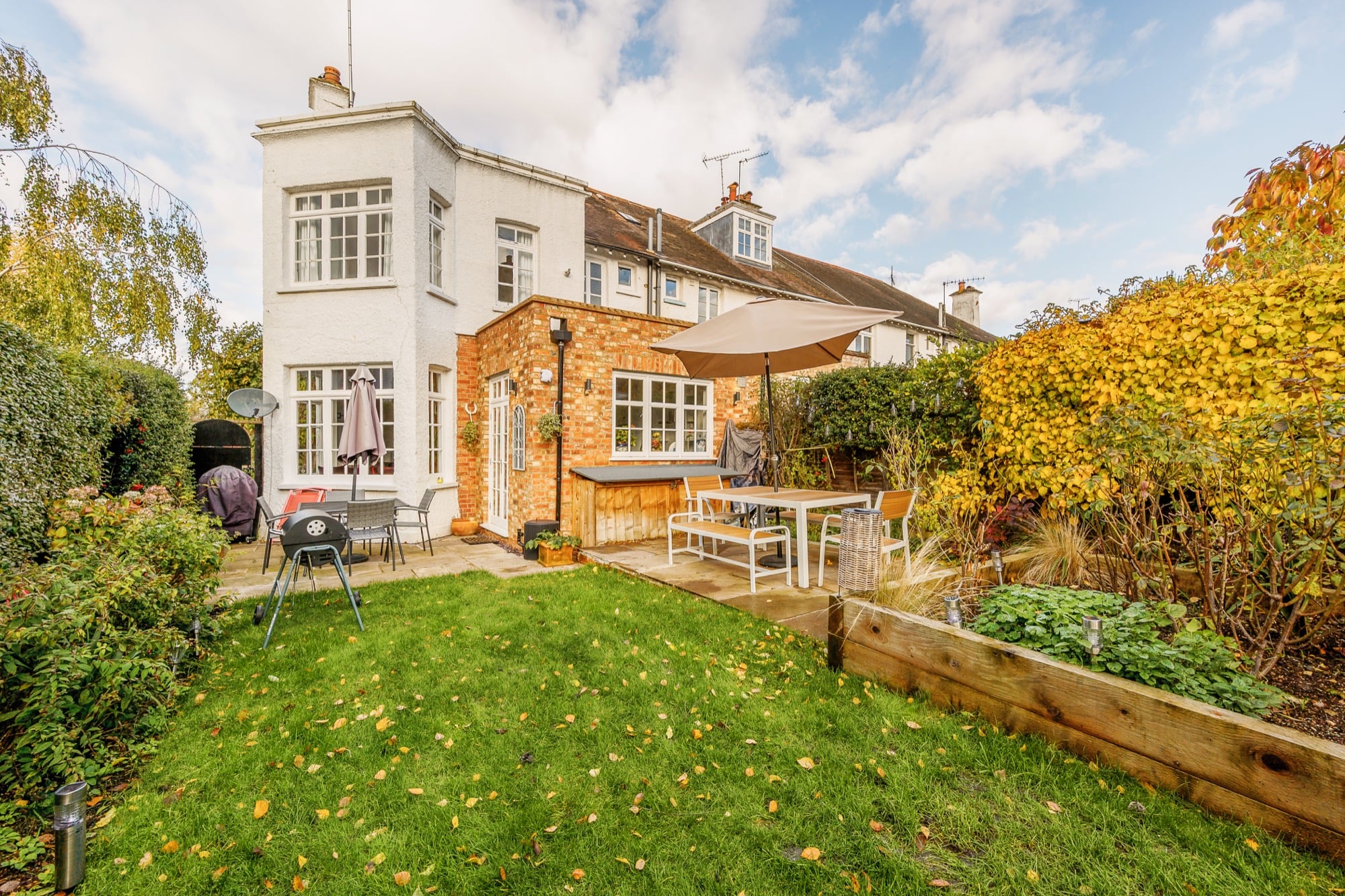 Rear elevation and secluded garden
