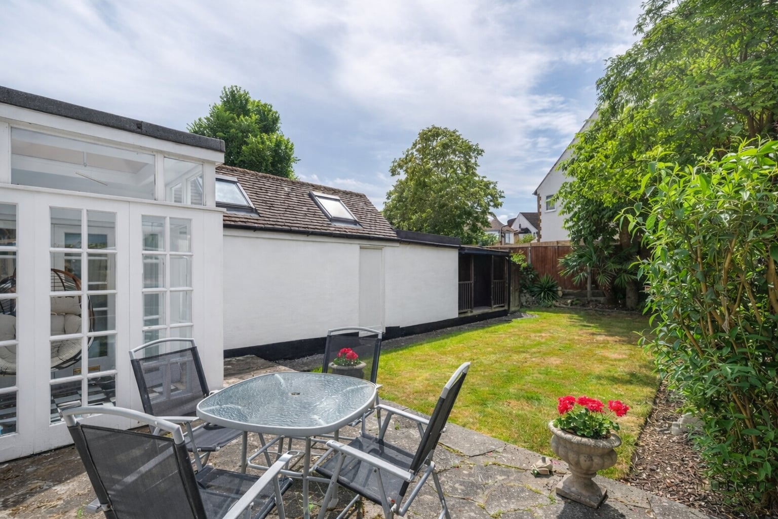 Rear garden and outbuilding at Cleveland Park, W13